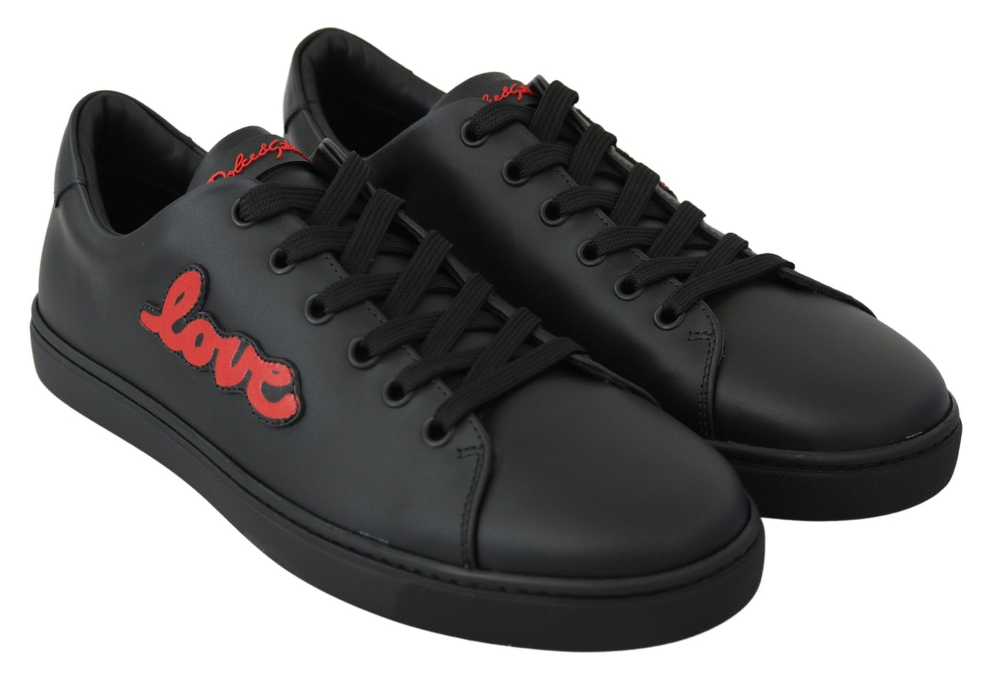 Dolce &amp; Gabbana Eleganti Sneakers in Pelle con Dettagli Rossi