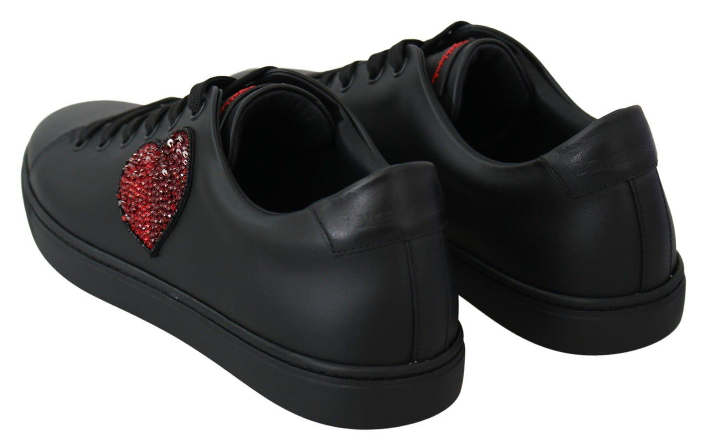 Dolce &amp; Gabbana Eleganti Sneakers in Pelle con Dettagli Rossi