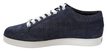 Jimmy Choo Chic Slip-On Scarpe da ginnastica in pelle scamosciata di denim blu