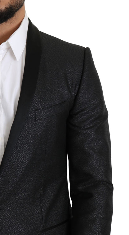 Dolce &amp; Gabbana Elegante blazer slim fit jacquard nero