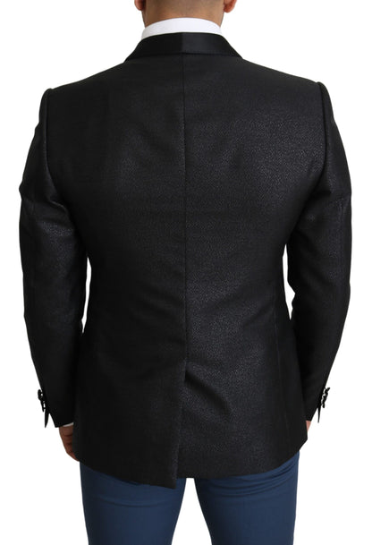 Dolce &amp; Gabbana Elegante blazer slim fit jacquard nero