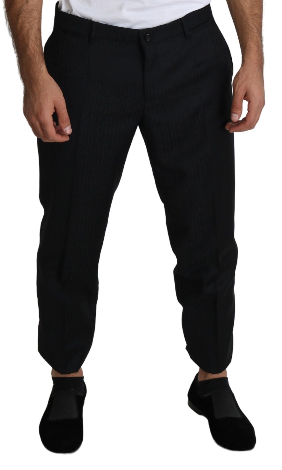 Dolce &amp; Gabbana Pantaloni Cropped Eleganti in Lana Vergine Nera