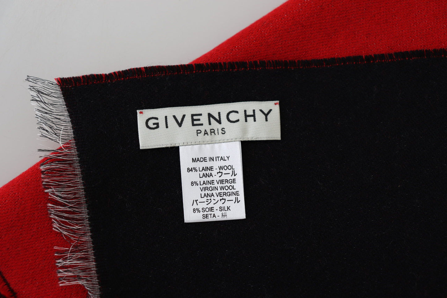 Элегантный красный шарф унисекс из смесовой шерсти от Givenchy