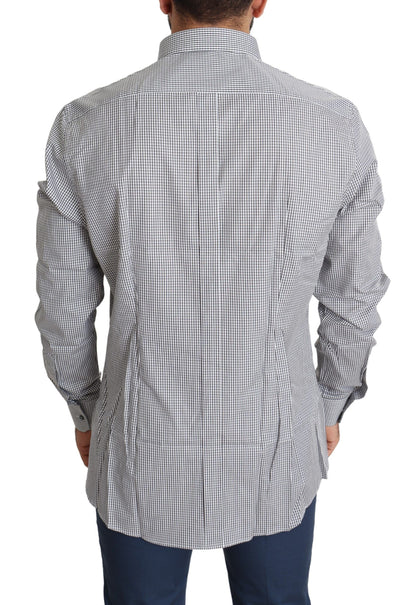 Camicia elegante in cotone slim fit a quadri Dolce &amp; Gabbana