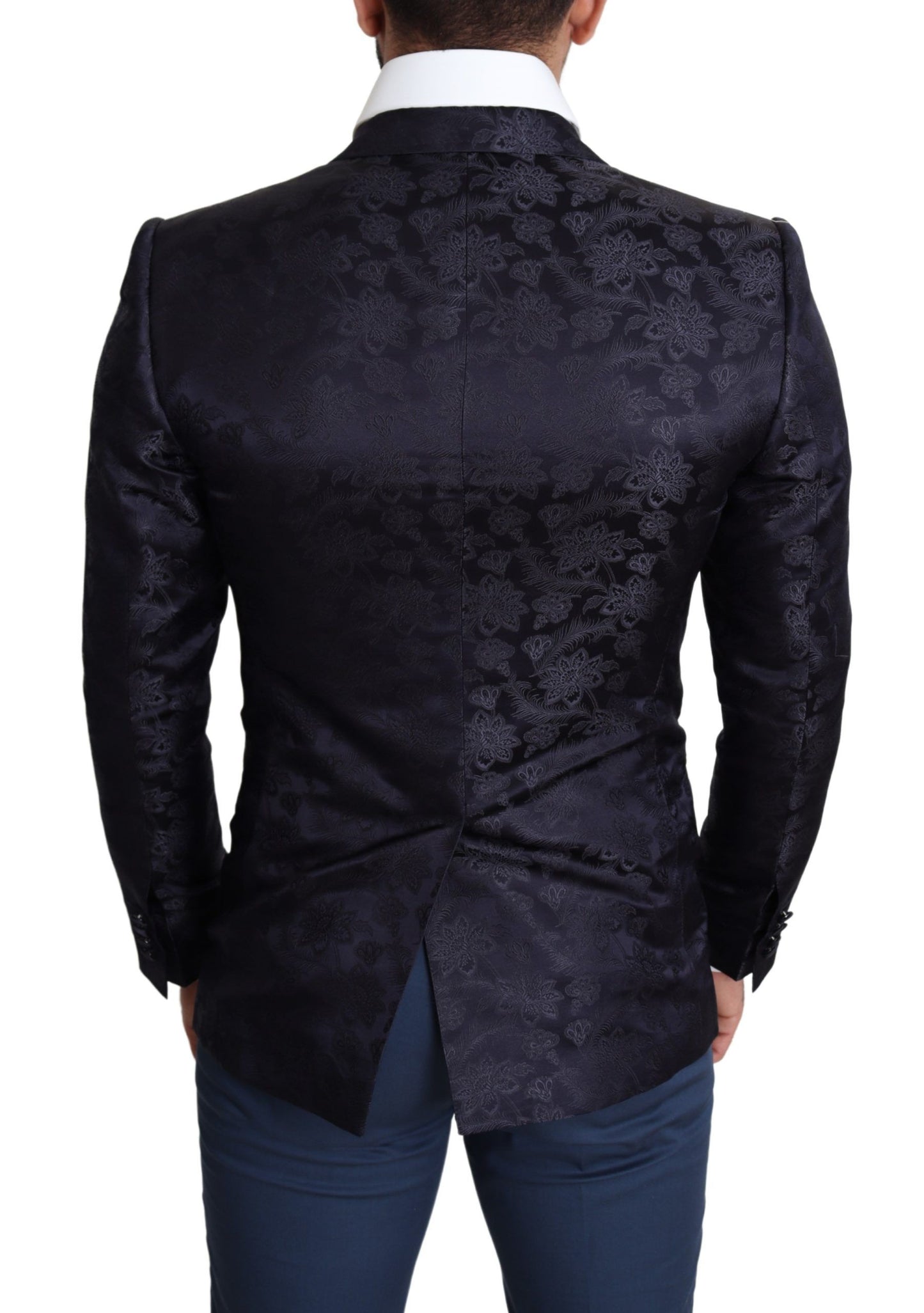 Dolce &amp; Gabbana Elegante blazer Martini in misto seta in blu