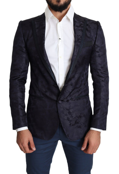 Dolce &amp; Gabbana Elegante blazer Martini in misto seta in blu