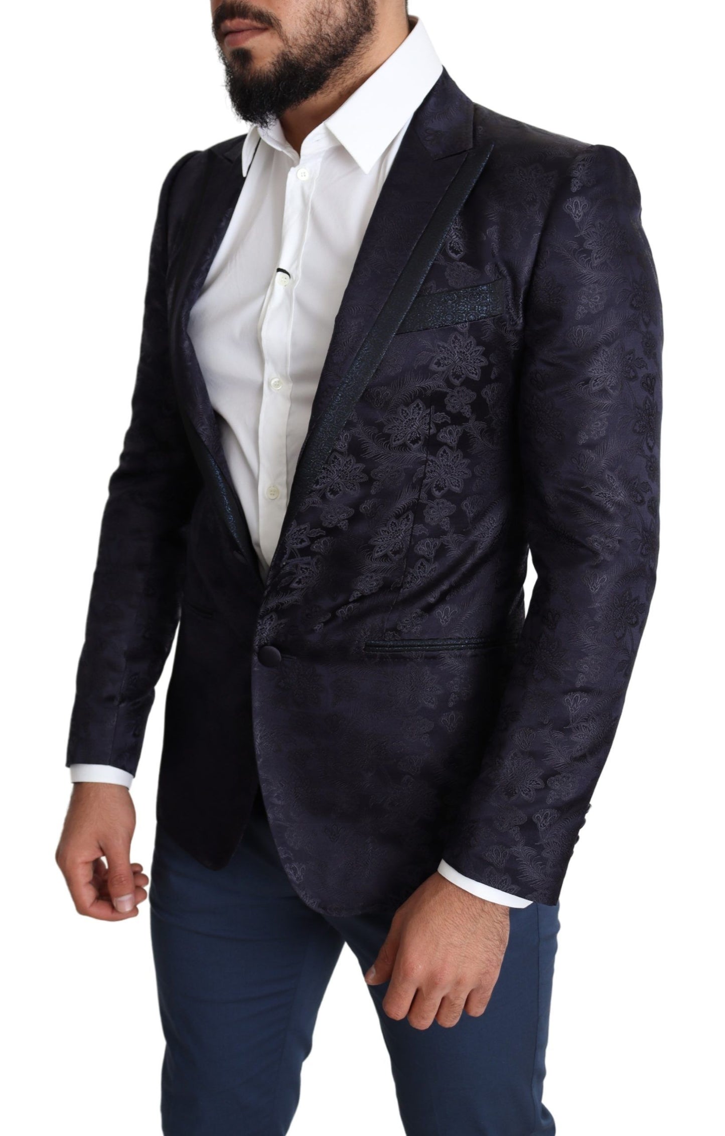 Dolce &amp; Gabbana Elegante blazer Martini in misto seta in blu