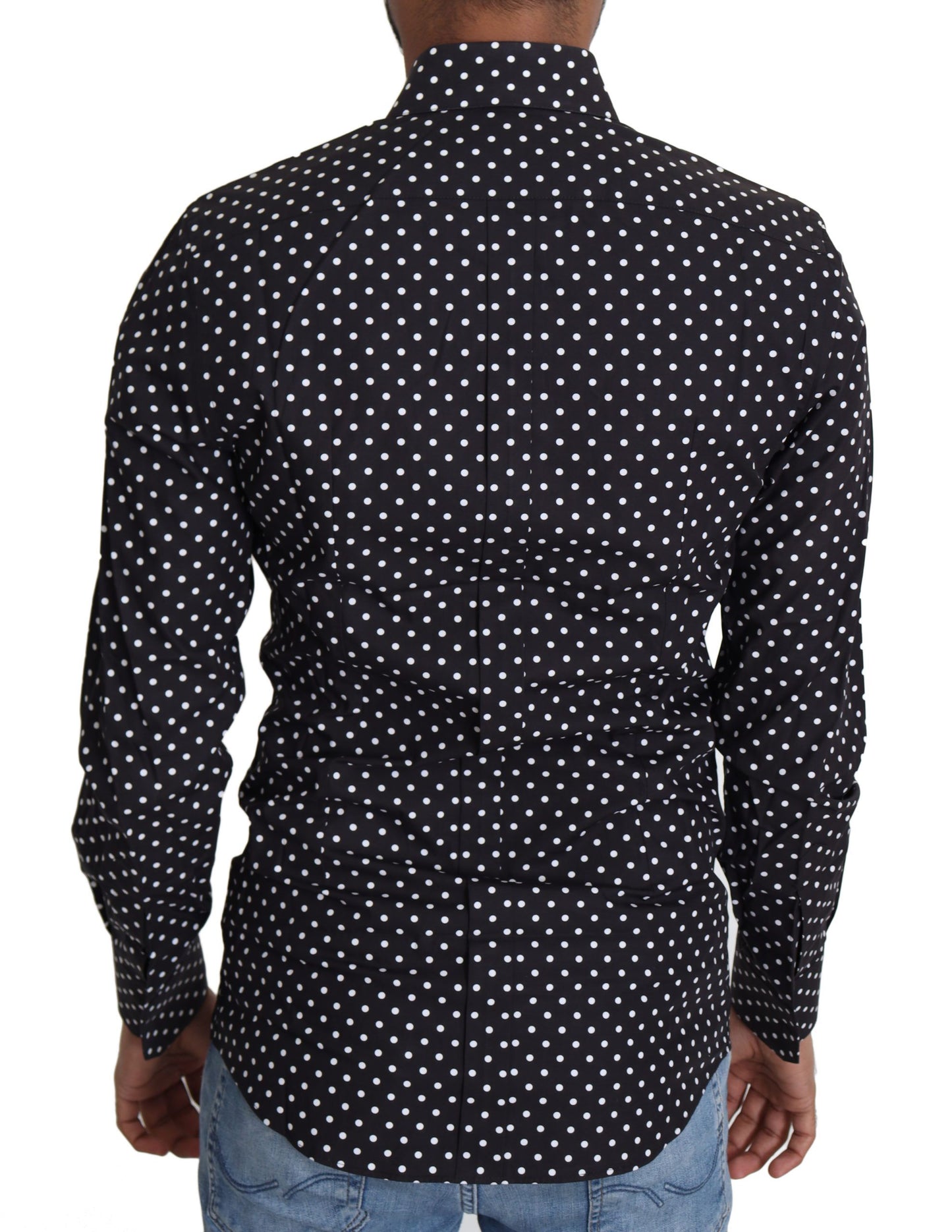 Camicia a maniche lunghe da uomo elegante a pois Dolce &amp; Gabbana