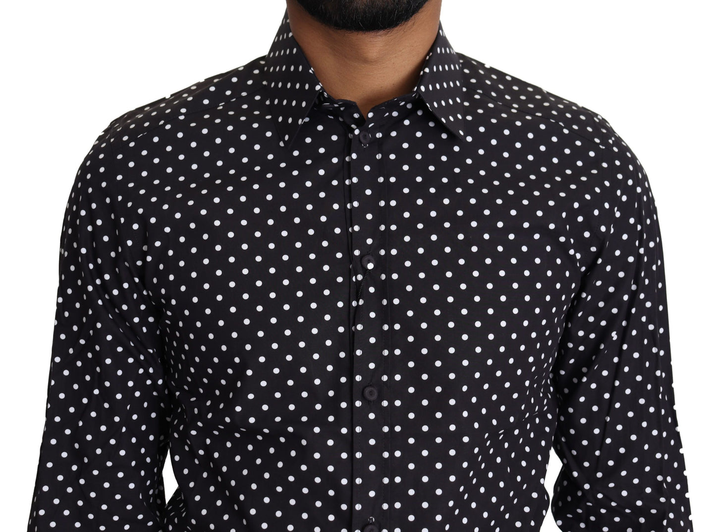 Camicia a maniche lunghe da uomo elegante a pois Dolce &amp; Gabbana