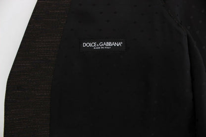 Dolce &amp; Gabbana Elegante gilet in misto lana marrone nero