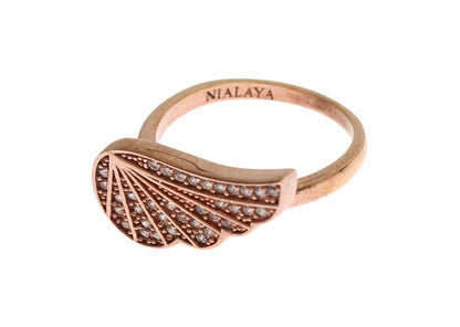 Nialaya Elegante anello in cristallo CZ in oro rosa