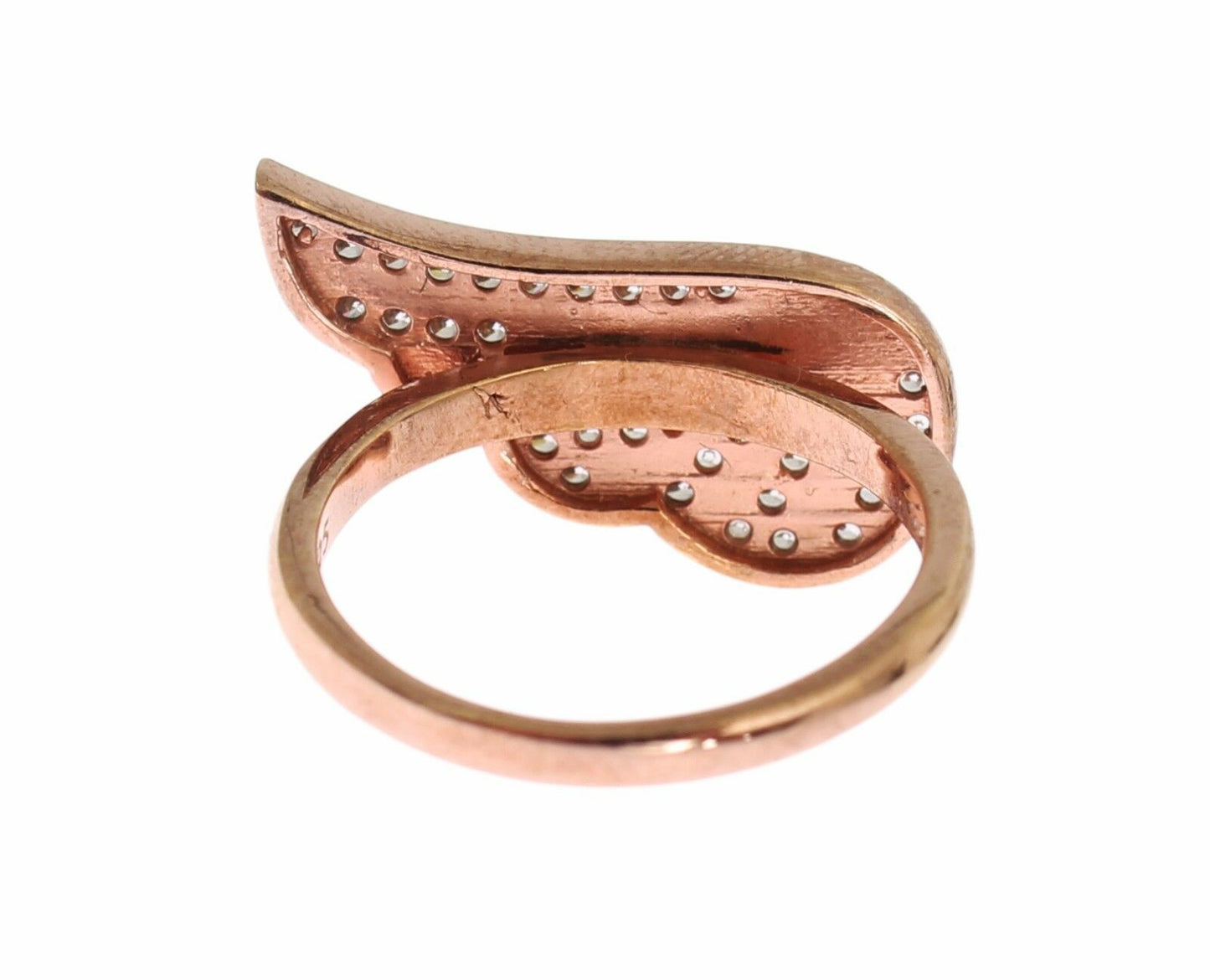 Nialaya Elegante anello in cristallo CZ in oro rosa