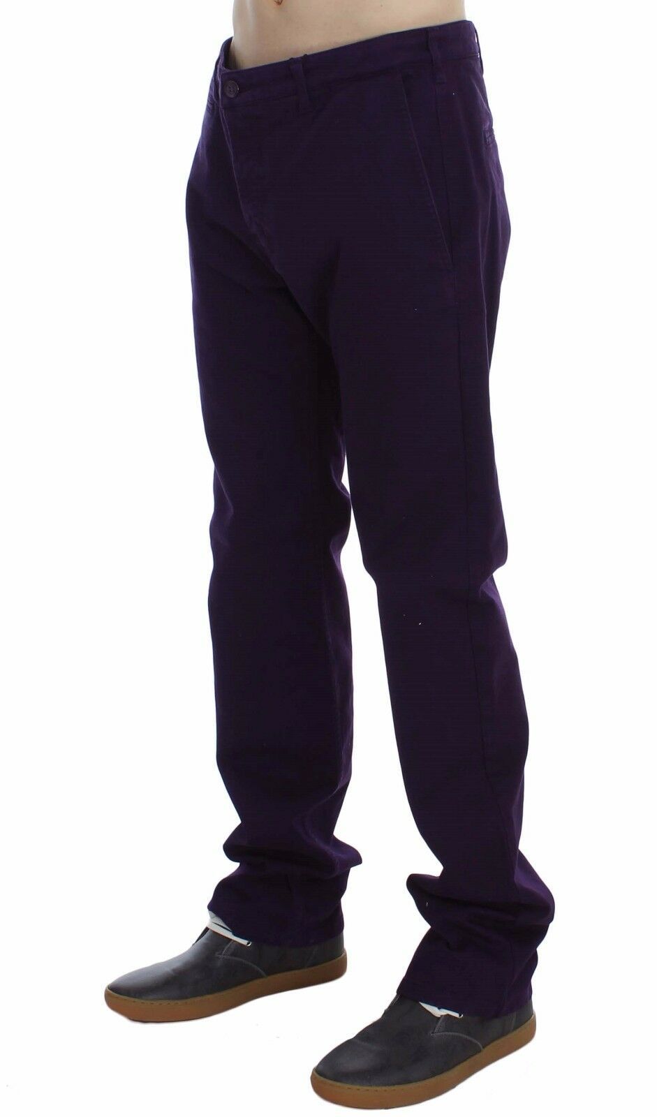 Chino slim GF Ferre in cotone elasticizzato viola