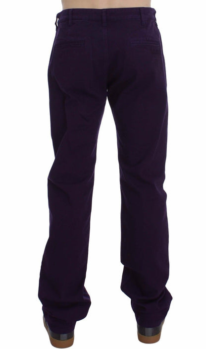 Chino slim GF Ferre in cotone elasticizzato viola