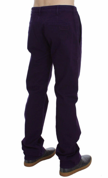 Chino slim GF Ferre in cotone elasticizzato viola