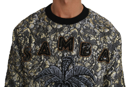 Жаккардовый свитер Dolce &amp; Gabbana Samba с круглым вырезом и пальмами