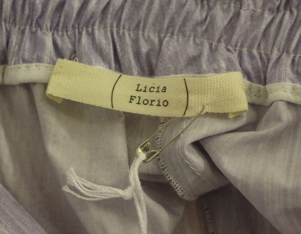 Pantaloncini eleganti in viscosa viola Licia Florio - Chiusura con zip laterale