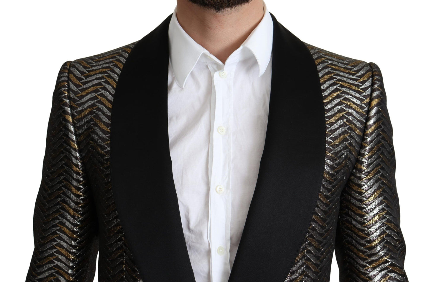 Dolce &amp; Gabbana Giacca blazer slim elegante jacquard metallizzato