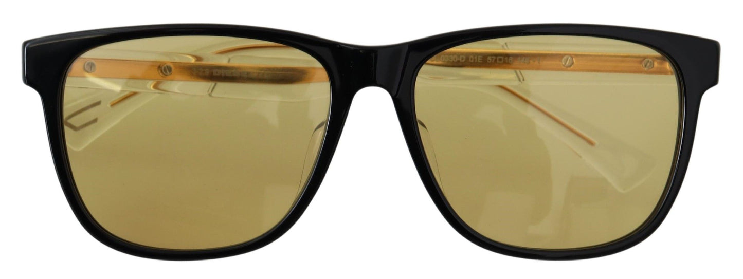 Occhiali da sole Diesel Chic in acetato nero con lenti gialle