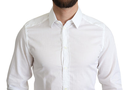 Dolce &amp; Gabbana Camicia elegante in cotone bianco vestibilità slim