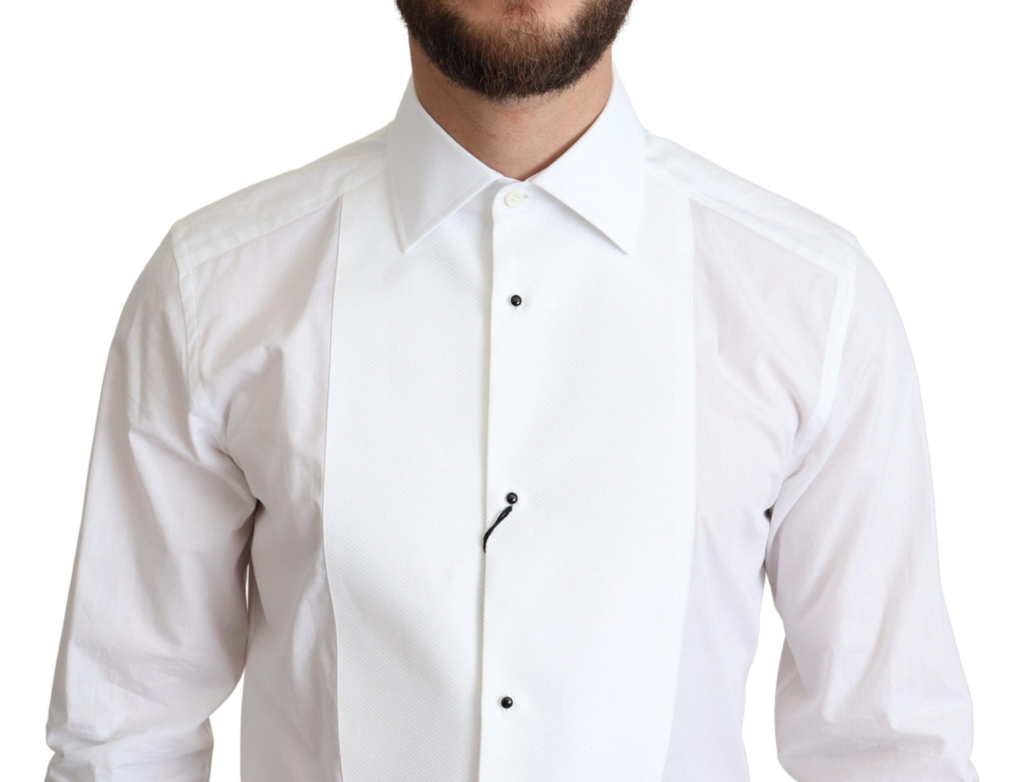 Dolce &amp; Gabbana Elegante camicia con bavaglino in cotone bianco