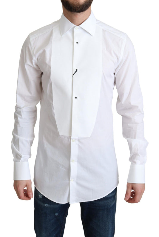 Dolce &amp; Gabbana Elegante camicia con bavaglino in cotone bianco