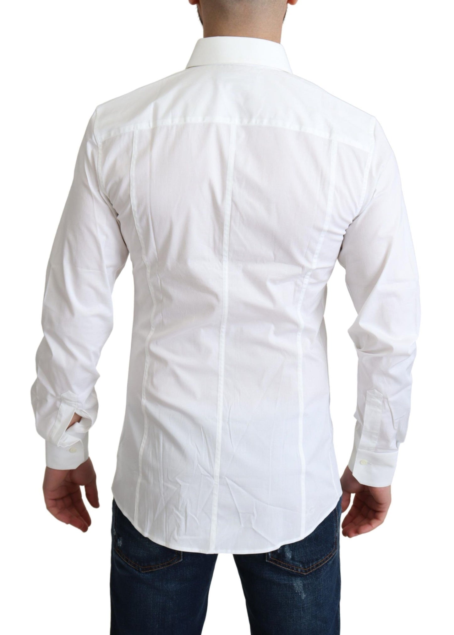 Dolce &amp; Gabbana Elegante camicia elegante in cotone elasticizzato bianco