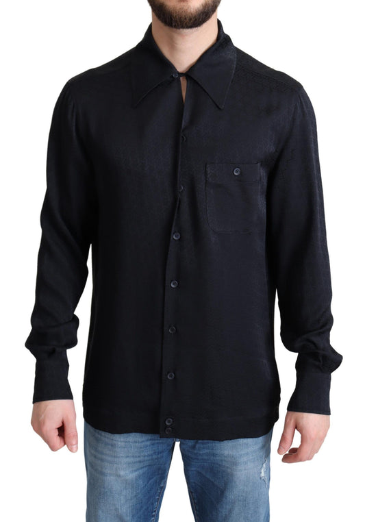 Camicia casual elegante in seta jacquard Dolce &amp; Gabbana