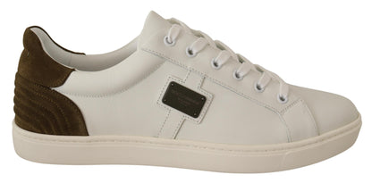 Dolce &amp; Gabbana Sneakers Chic in Pelle Bianca da Uomo