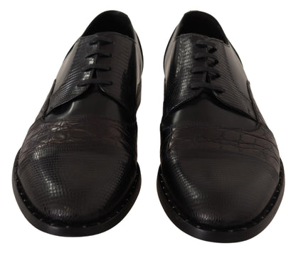 Dolce &amp; Gabbana Eleganti stivali derby Oxford neri con punta alari