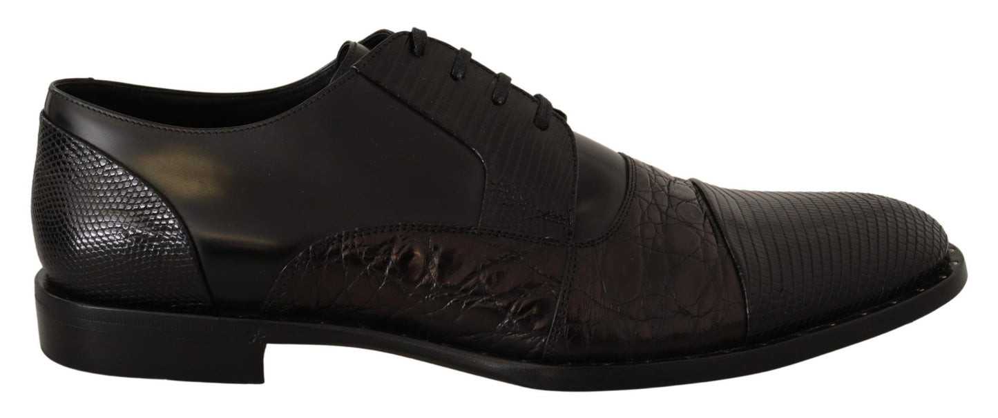 Dolce &amp; Gabbana Eleganti stivali derby Oxford neri con punta alari