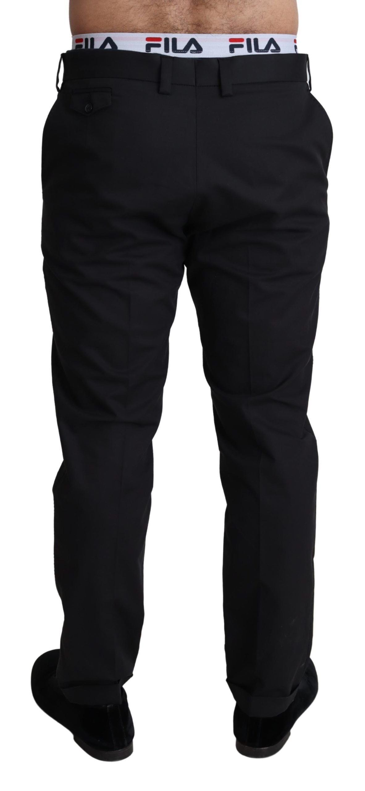 Dolce &amp; Gabbana Pantaloni eleganti in cotone stretch nero