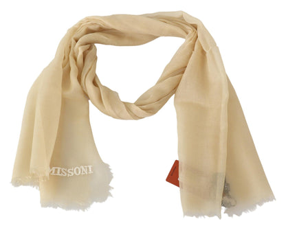 Missoni Elegant Cashmere Scarf in Beige