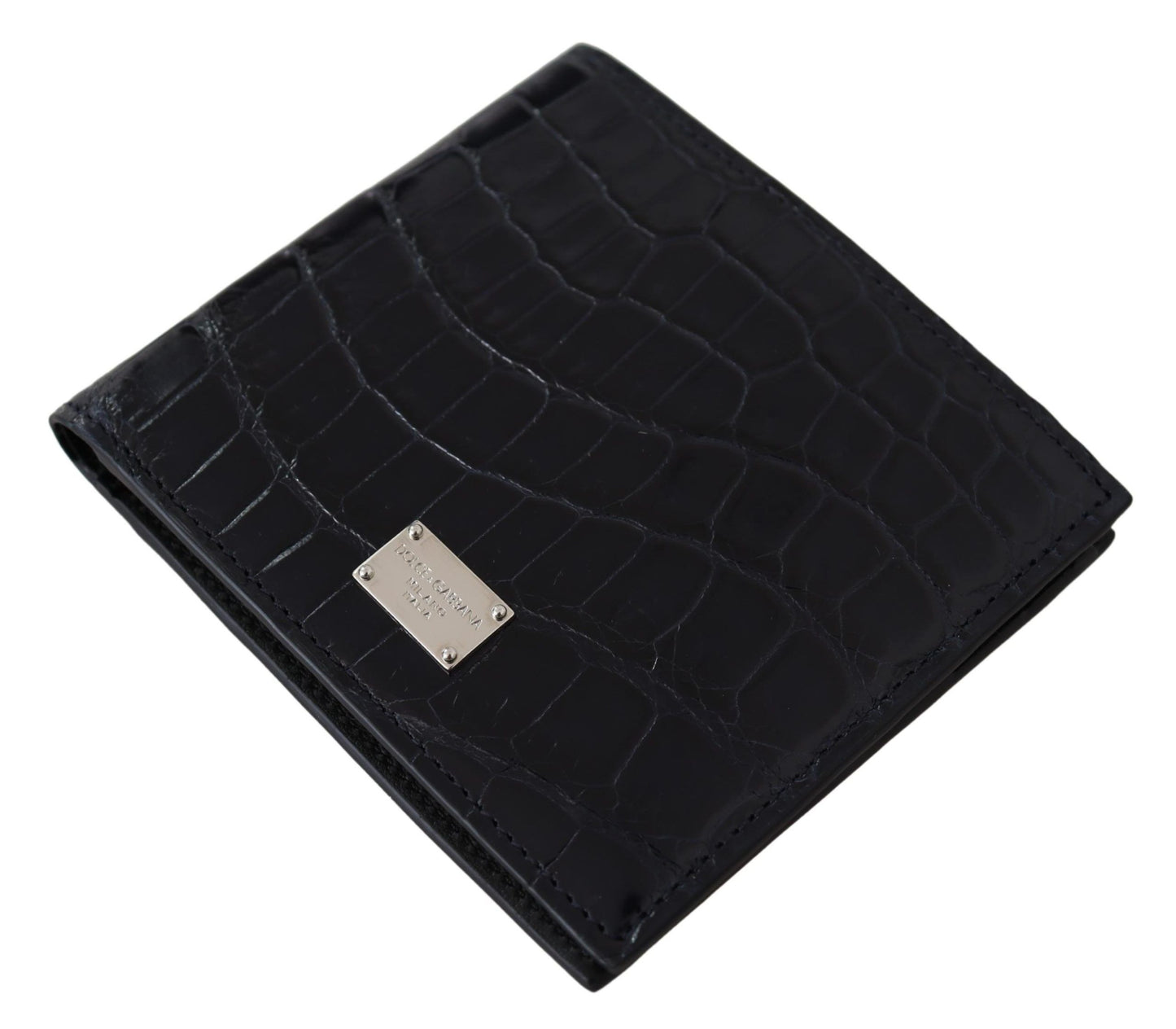 Dolce &amp; Gabbana elegante portafoglio bifold in pelle esotica