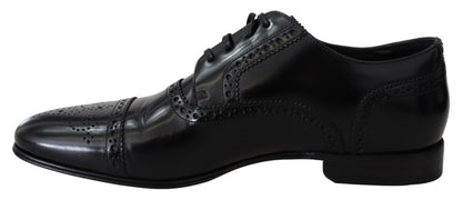 Dolce &amp; Gabbana eleganti scarpe derby formali in pelle nera