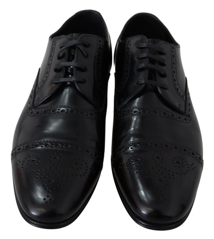 Dolce &amp; Gabbana eleganti scarpe derby formali in pelle nera