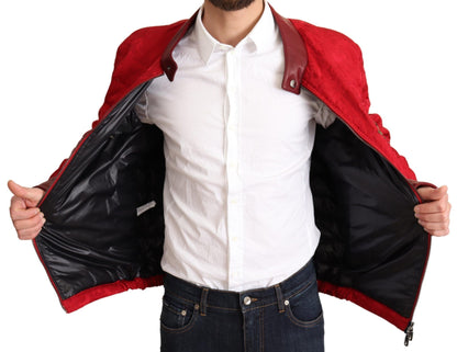 Giacca bomber firmata Dolce &amp; Gabbana rossa e oro