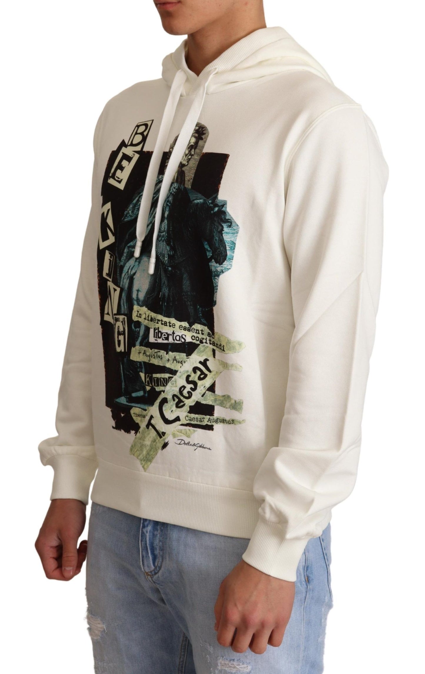 Maglione pullover con cappuccio con motivo Regal King di Dolce &amp; Gabbana