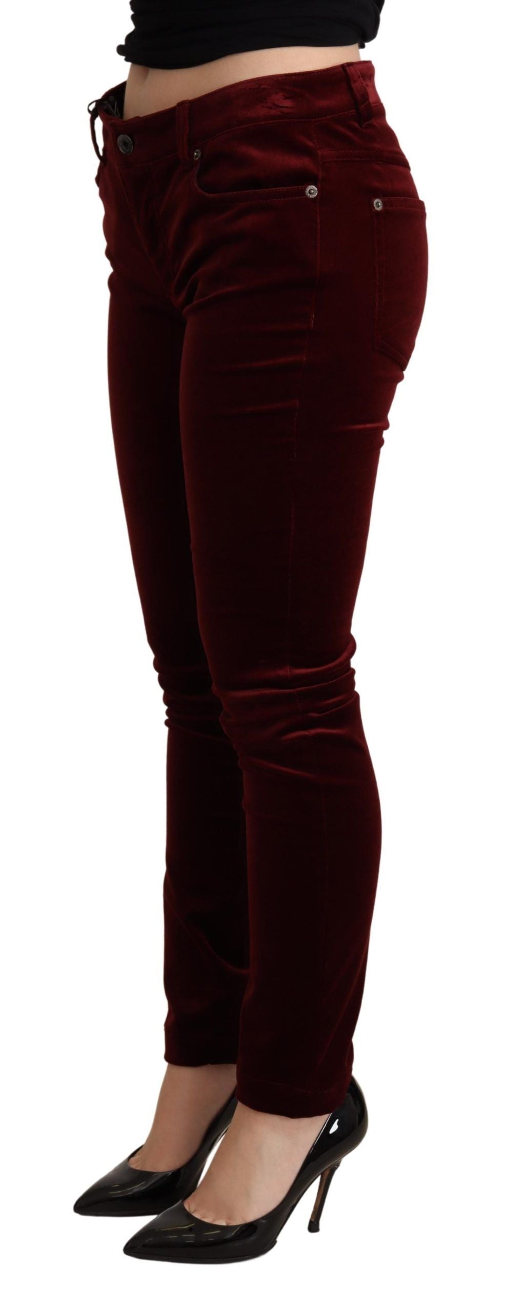 Dolce &amp; Gabbana squisiti pantaloni skinny rossi bordeaux