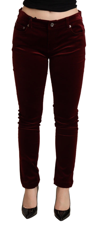 Dolce &amp; Gabbana squisiti pantaloni skinny rossi bordeaux