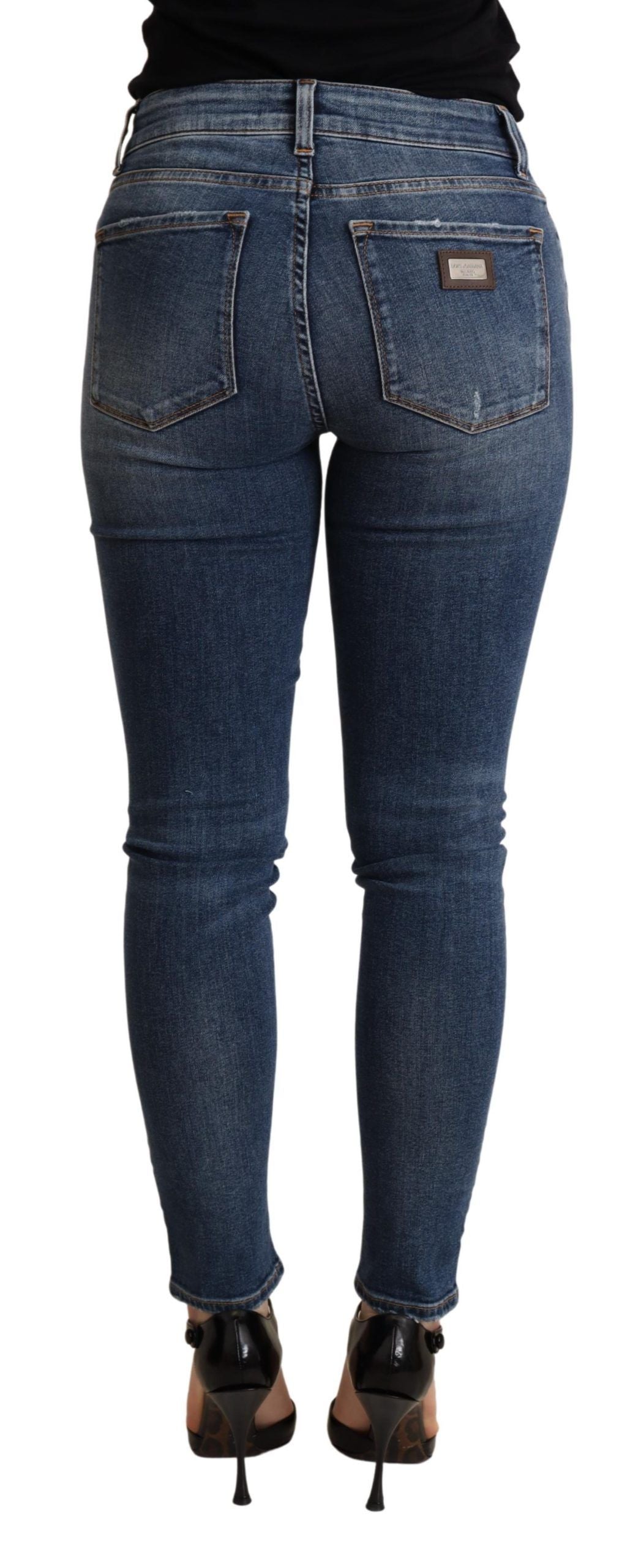 Dolce &amp; Gabbana Jeans skinny blu eleganti a vita media