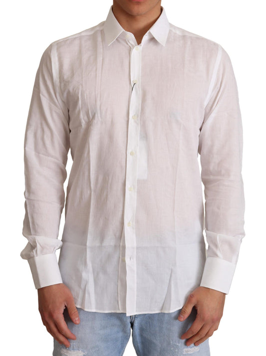 Dolce &amp; Gabbana Camicia elegante Martini bianca slim fit