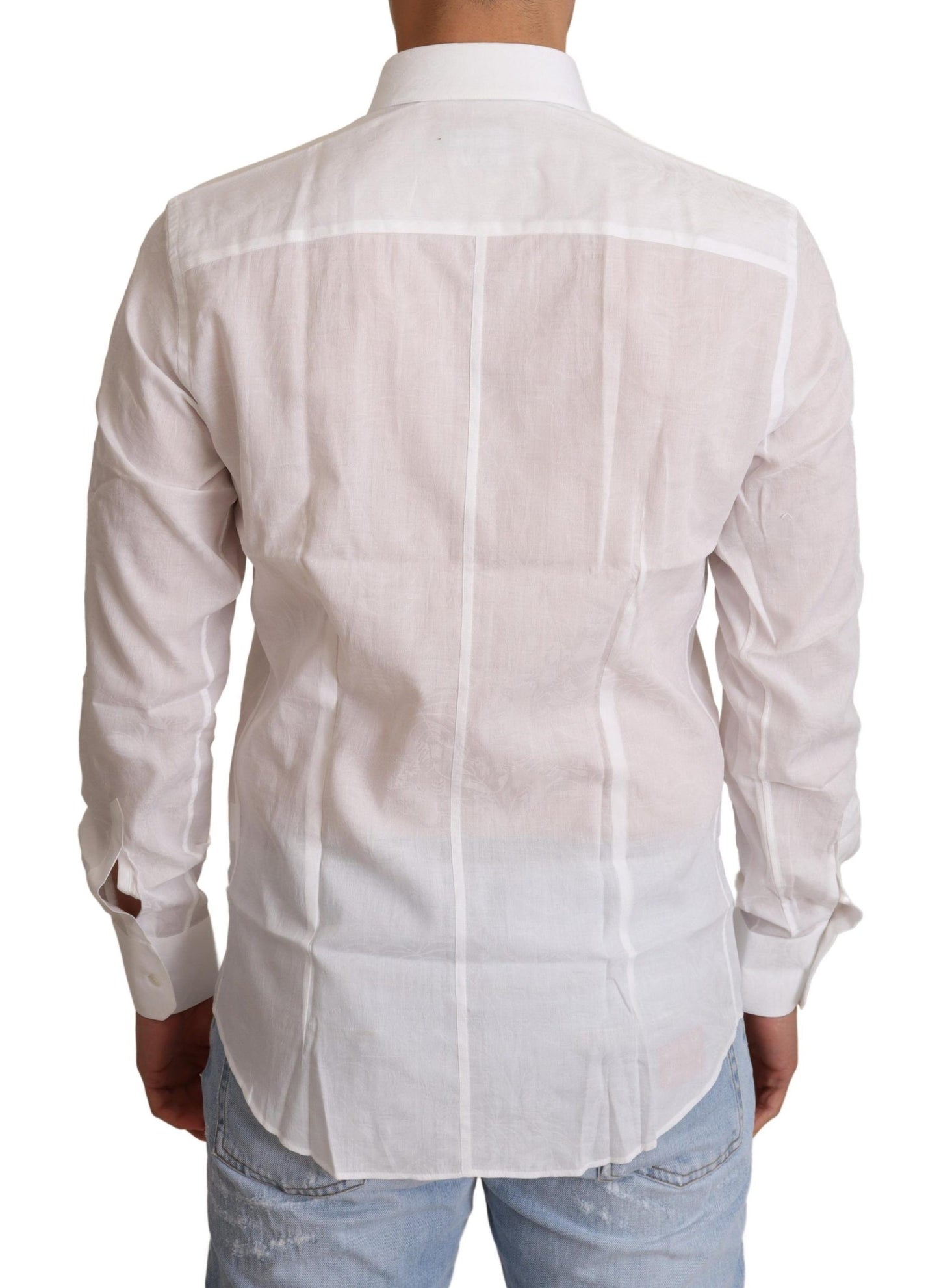 Dolce &amp; Gabbana Camicia elegante Martini bianca slim fit