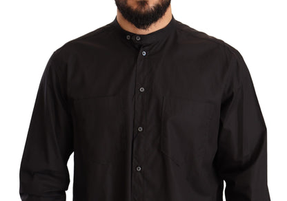 Dolce &amp; Gabbana Camicia Elegante Nera da Uomo in 100% Cotone