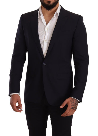 Dolce &amp; Gabbana Elegante blazer Martini blu scuro di rinomati sarti