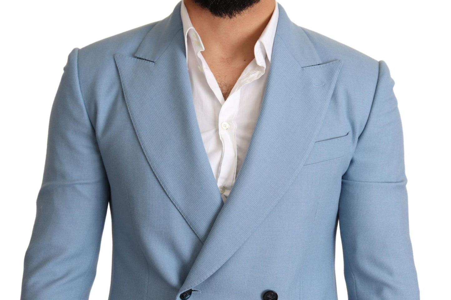 Dolce &amp; Gabbana Blazer da Uomo Elegante in Cashmere-Seta Blu