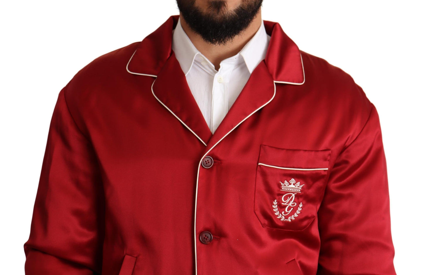 Dolce &amp; Gabbana Sontuosa giacca bomber rossa in seta