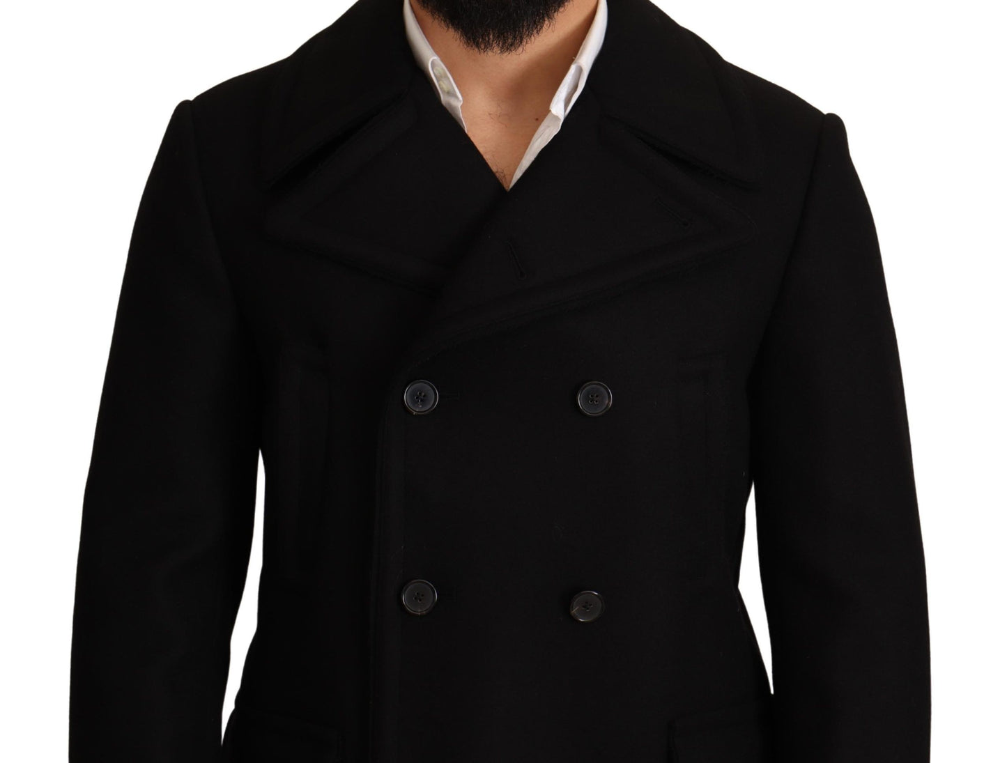 Dolce & Gabbana Elegant Black Double Breasted Trench Coat