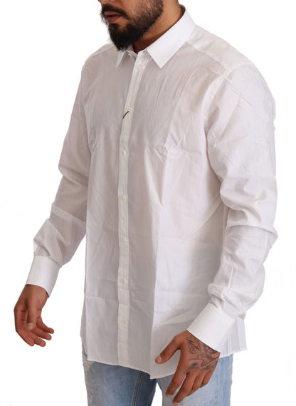 Camicia Martini Fit in cotone bianco Dolce &amp; Gabbana