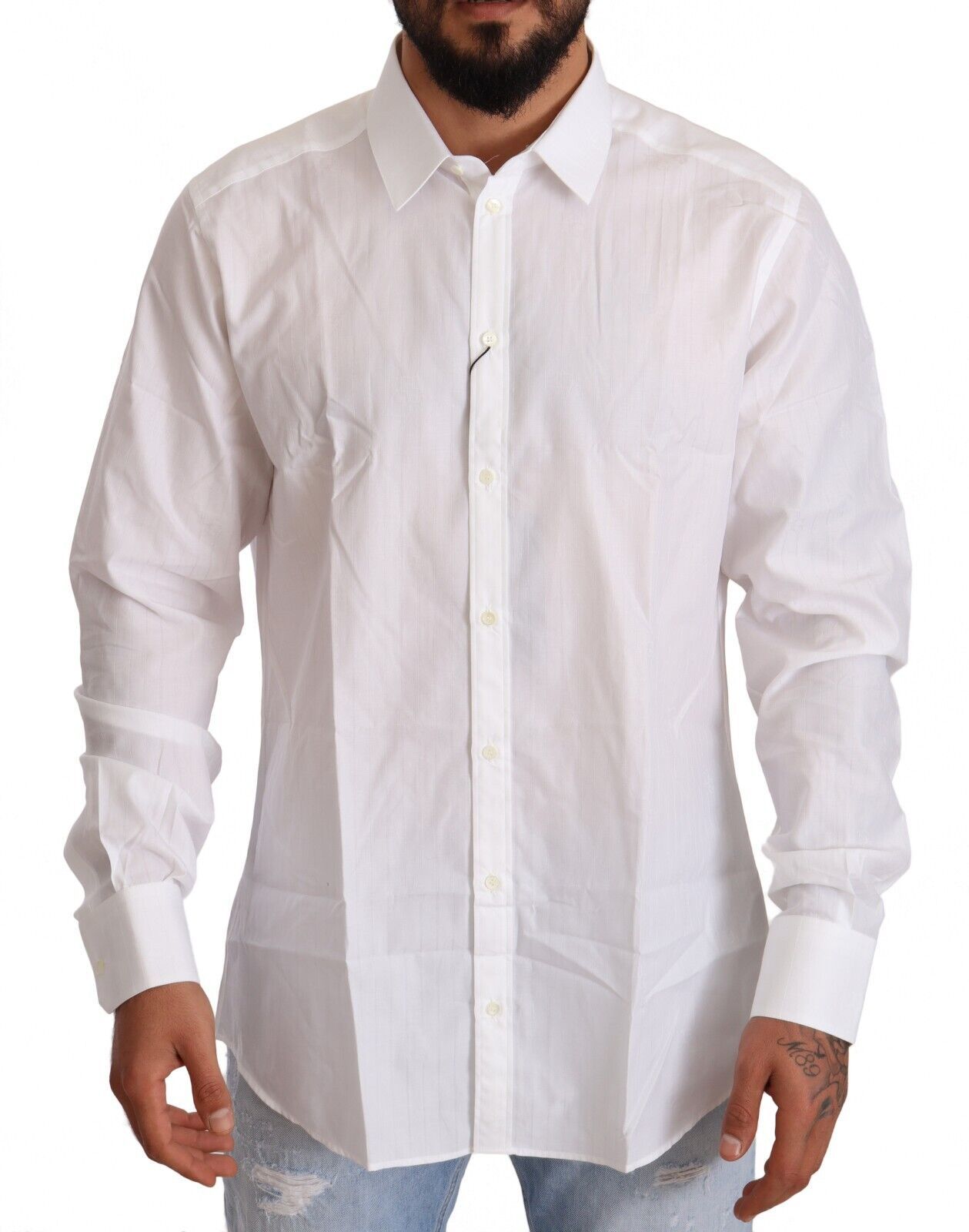 Camicia Martini Fit in cotone bianco Dolce &amp; Gabbana